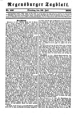 Regensburger Tagblatt Dienstag 20. Juli 1858