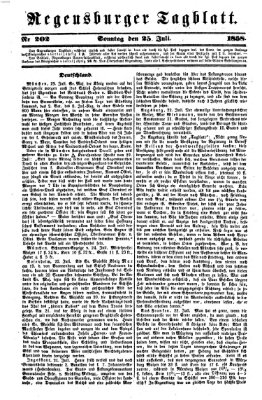 Regensburger Tagblatt Sonntag 25. Juli 1858