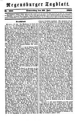 Regensburger Tagblatt Donnerstag 29. Juli 1858