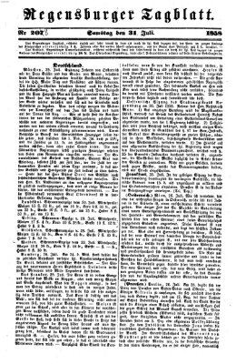 Regensburger Tagblatt Samstag 31. Juli 1858