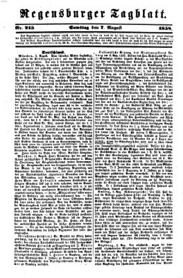 Regensburger Tagblatt Samstag 7. August 1858