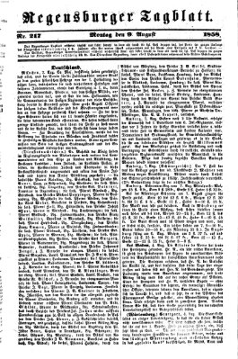 Regensburger Tagblatt Montag 9. August 1858