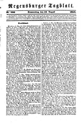 Regensburger Tagblatt Donnerstag 12. August 1858