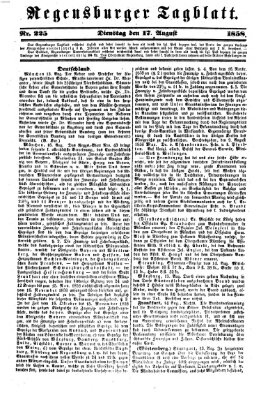 Regensburger Tagblatt Dienstag 17. August 1858