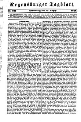 Regensburger Tagblatt Donnerstag 19. August 1858