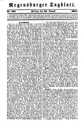 Regensburger Tagblatt Freitag 20. August 1858