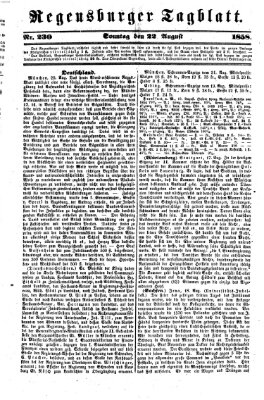 Regensburger Tagblatt Sonntag 22. August 1858