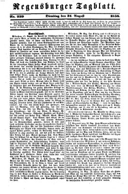 Regensburger Tagblatt Dienstag 31. August 1858