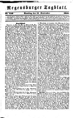 Regensburger Tagblatt Samstag 11. September 1858