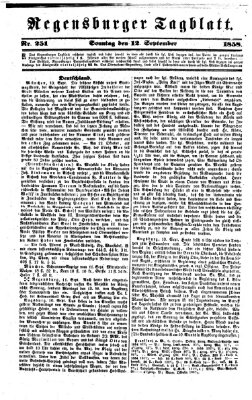 Regensburger Tagblatt Sonntag 12. September 1858