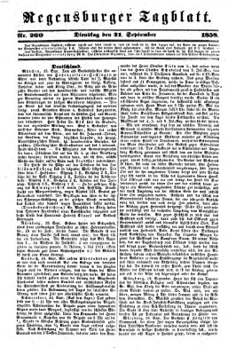 Regensburger Tagblatt Dienstag 21. September 1858