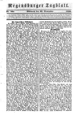 Regensburger Tagblatt Mittwoch 22. September 1858