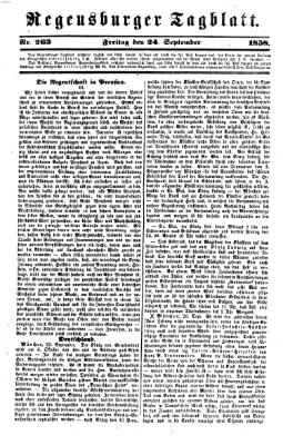 Regensburger Tagblatt Freitag 24. September 1858