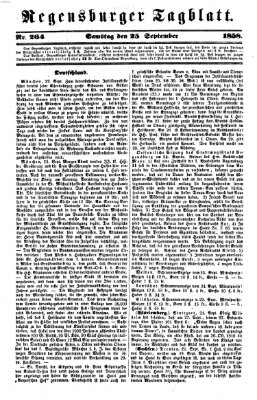 Regensburger Tagblatt Samstag 25. September 1858