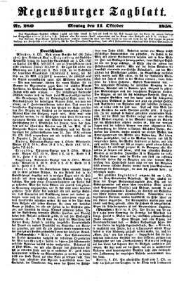 Regensburger Tagblatt Montag 11. Oktober 1858