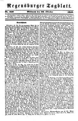 Regensburger Tagblatt Mittwoch 20. Oktober 1858