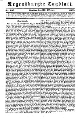 Regensburger Tagblatt Samstag 30. Oktober 1858