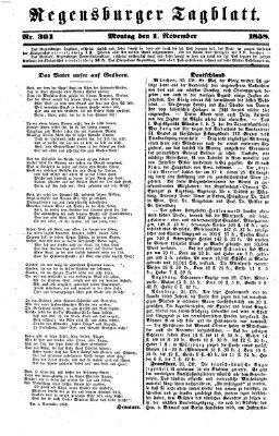 Regensburger Tagblatt Montag 1. November 1858