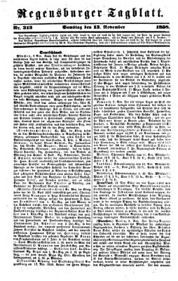 Regensburger Tagblatt Samstag 13. November 1858