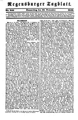 Regensburger Tagblatt Donnerstag 18. November 1858