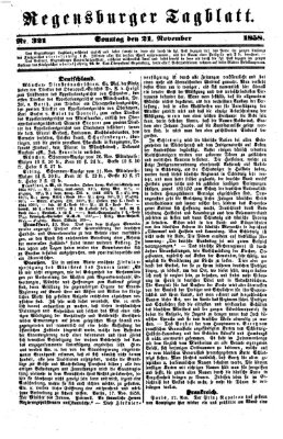 Regensburger Tagblatt Sonntag 21. November 1858