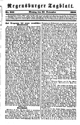 Regensburger Tagblatt Montag 22. November 1858