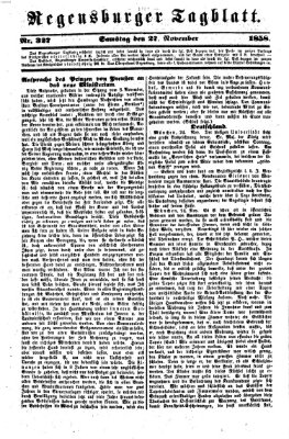 Regensburger Tagblatt Samstag 27. November 1858