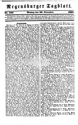 Regensburger Tagblatt Montag 29. November 1858