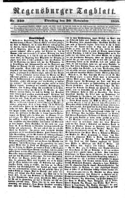 Regensburger Tagblatt Dienstag 30. November 1858