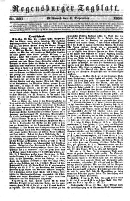 Regensburger Tagblatt Mittwoch 1. Dezember 1858