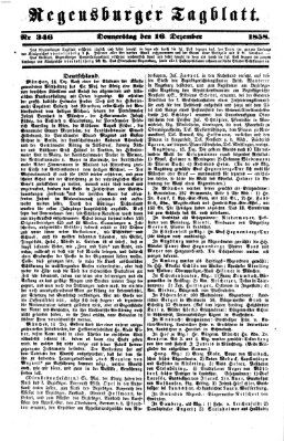 Regensburger Tagblatt Donnerstag 16. Dezember 1858