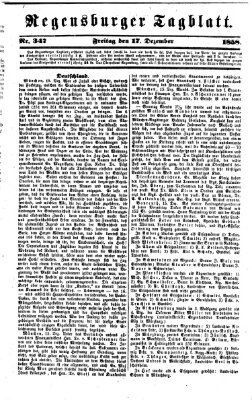 Regensburger Tagblatt Freitag 17. Dezember 1858