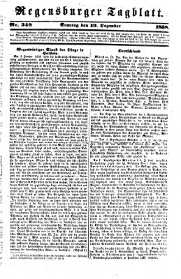 Regensburger Tagblatt Sonntag 19. Dezember 1858