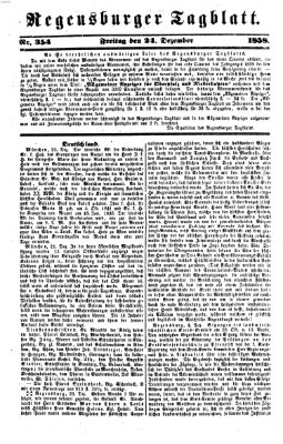 Regensburger Tagblatt Freitag 24. Dezember 1858