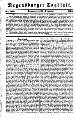 Regensburger Tagblatt Sonntag 26. Dezember 1858