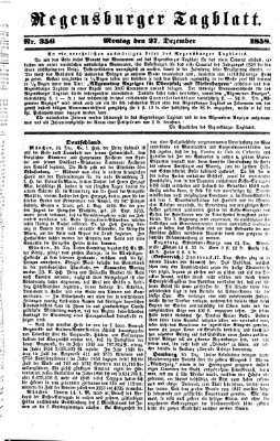 Regensburger Tagblatt Montag 27. Dezember 1858