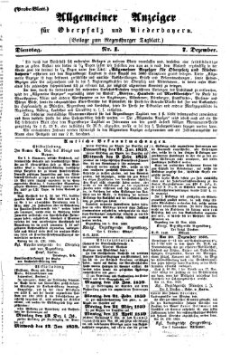 Regensburger Tagblatt Dienstag 7. Dezember 1858