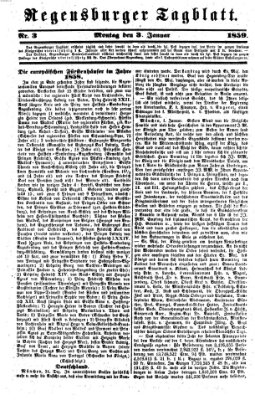 Regensburger Tagblatt Montag 3. Januar 1859