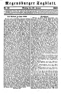 Regensburger Tagblatt Montag 10. Januar 1859