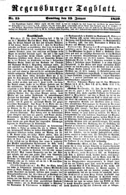 Regensburger Tagblatt Samstag 15. Januar 1859