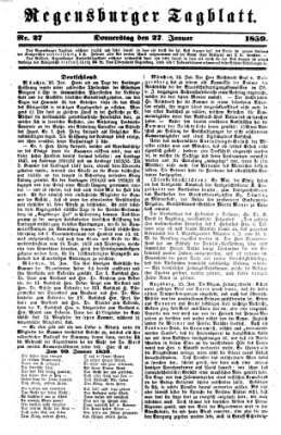 Regensburger Tagblatt Donnerstag 27. Januar 1859