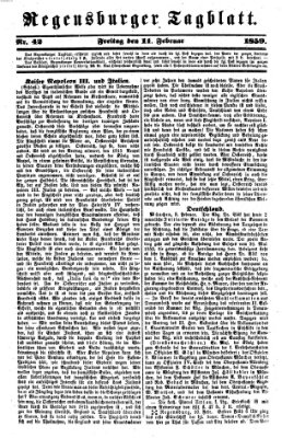 Regensburger Tagblatt Freitag 11. Februar 1859