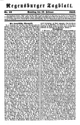 Regensburger Tagblatt Samstag 12. Februar 1859