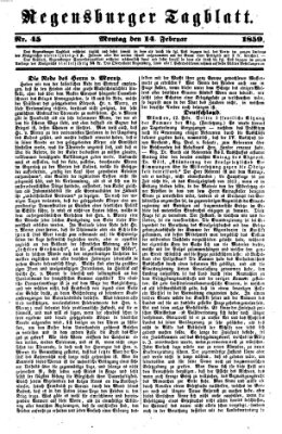 Regensburger Tagblatt Montag 14. Februar 1859