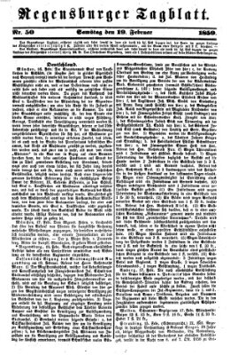 Regensburger Tagblatt Samstag 19. Februar 1859