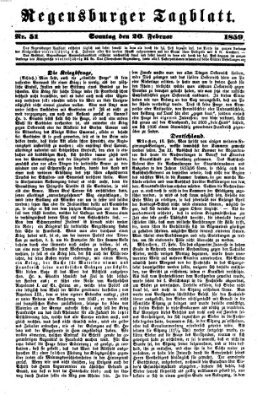 Regensburger Tagblatt Sonntag 20. Februar 1859