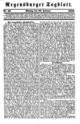 Regensburger Tagblatt Montag 28. Februar 1859