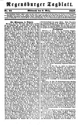 Regensburger Tagblatt Mittwoch 2. März 1859