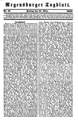 Regensburger Tagblatt Freitag 18. März 1859