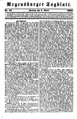 Regensburger Tagblatt Freitag 1. April 1859